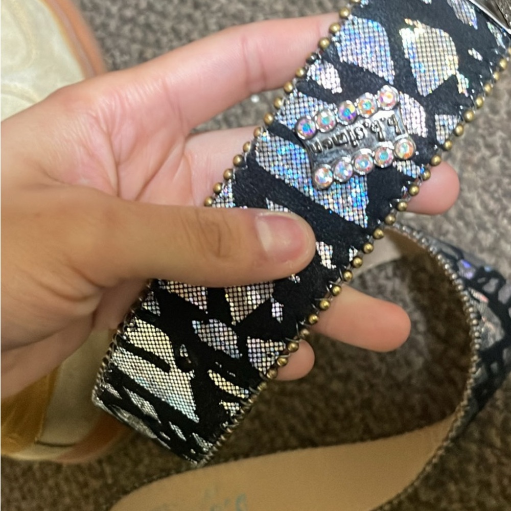 Black and Silver Embellished Belt
